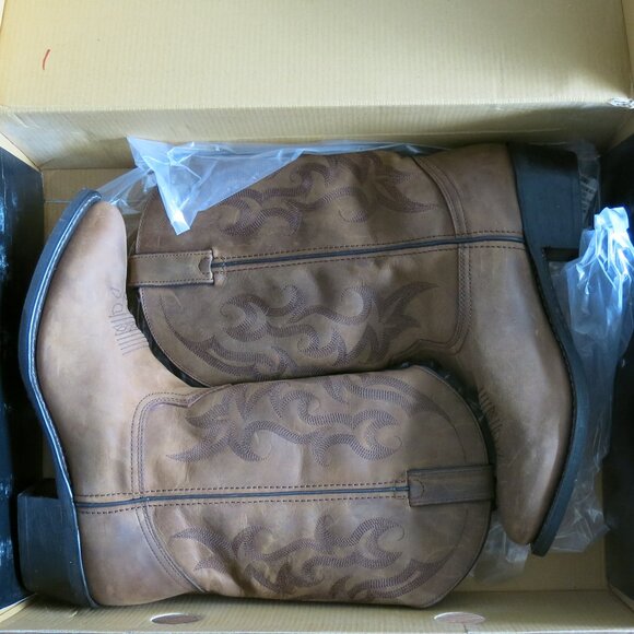 Durango Men's 12" Tan Pull On Leather Western Boots - Size 11D US New - Picture 3 of 8